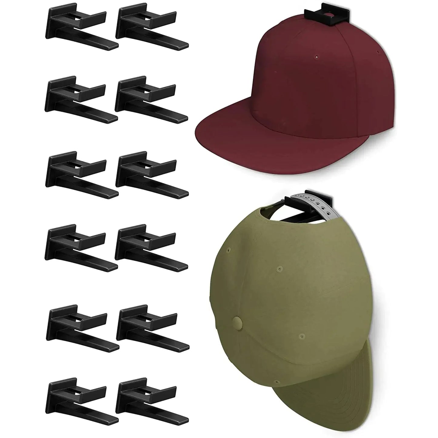 Cap Hat Rack With 12 Hooks