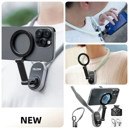 Silicone Phone Magnetic Neck Mount Quick Release Hold for Phone Magsafe Magnetic Suction Cell Phone Neck Hanging Bracket