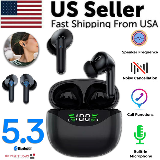 Bluetooth Earbuds Headset 5.3 Wireless Noise Cancelling TWS Trucker Waterproof