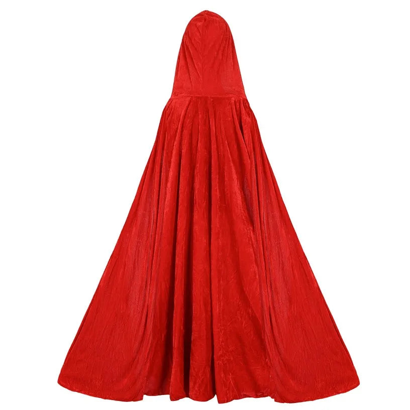 Little Red Riding Hood Costume Halloween Dress Adult Women Festival Party Fancy Suit Fairy Tale Cosplay Fantasia with Cloak