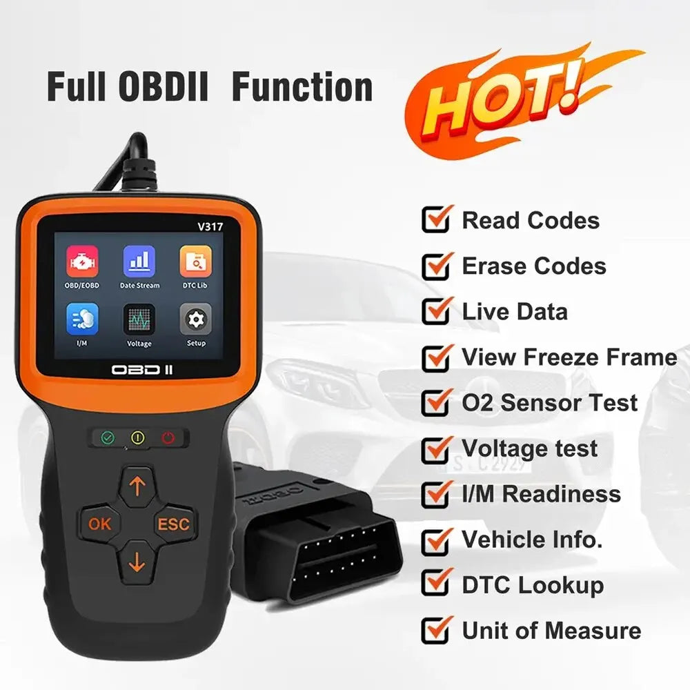 V317 Colour Screen OBD2 Diagnostic Tool Car Scanner Machine Automotive Code Reader Check Engine Fault