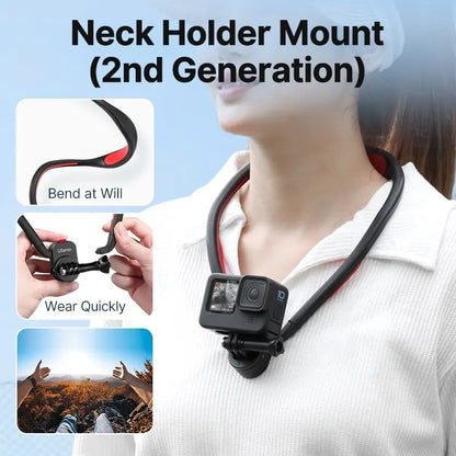 Ulanzi Go-Quick II Magnetic Silicone Neck Holder Mount for  Hero 12 11 10 9 8 7 Insta360 DJI Osmo Action Camera Accessorie